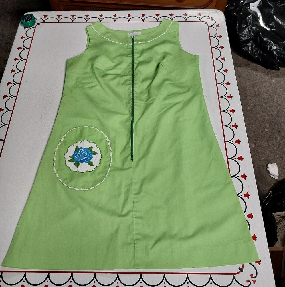 Mid Century Green Tunic Dress